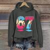 Women's Fashionable Casual Long-Sleeved Printed Hooded Sweatshirt