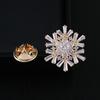 High-End Japanese Korean Snowflake Brooch for Women: Gold-Plated with Micro-Inlaid Zircon, Anti-Exposure Pin