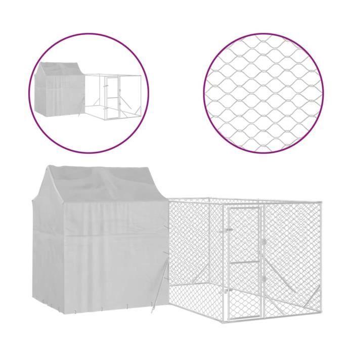 VidaXL Outdoor Dog Kennel with Silver Roof 4x4x2.5 M 3190478