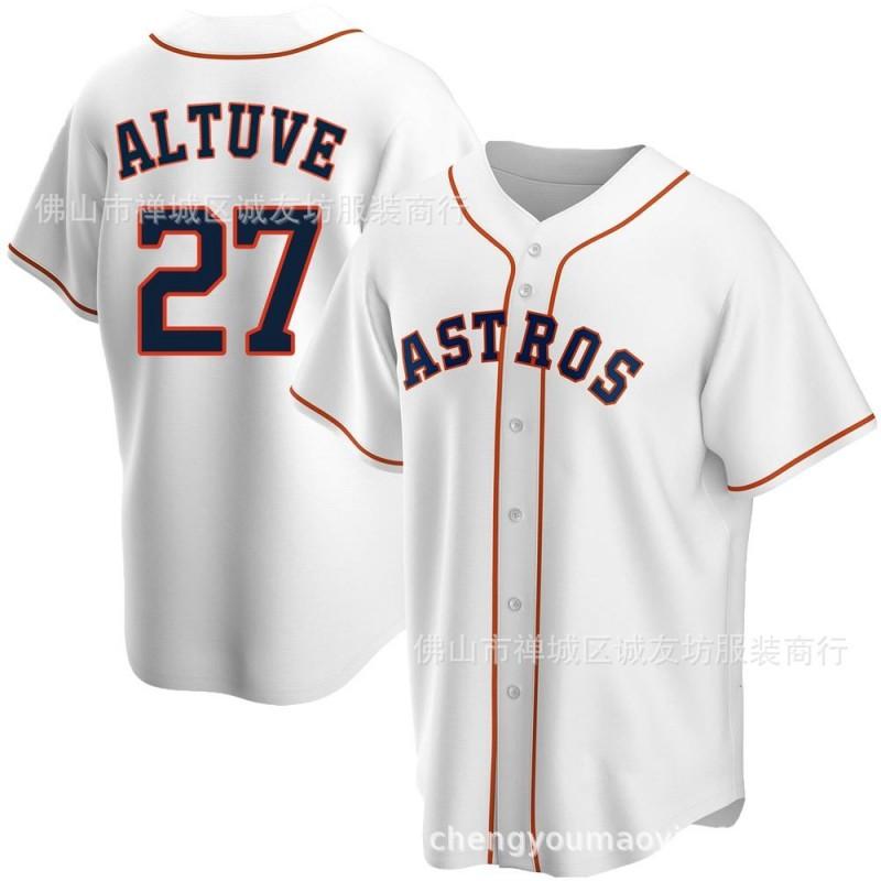 Houston Astros Jose Altuve 27 White Elite Baseball Jersey Unisex Fan Apparel Sportswear
