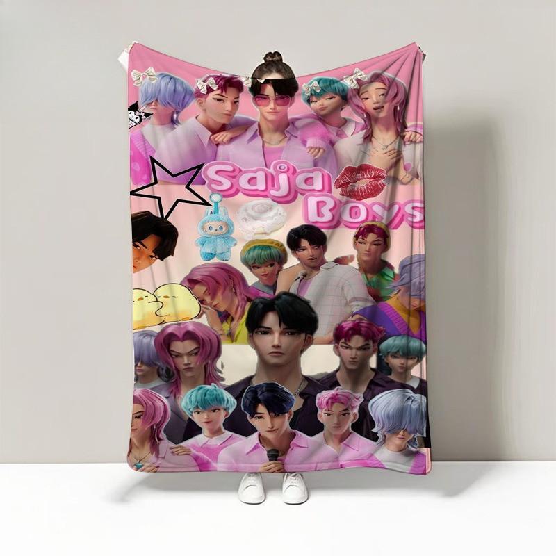Sajaboys Kpop Printing Blanket for Home Fleece Plush Hunters Flannel Blankets