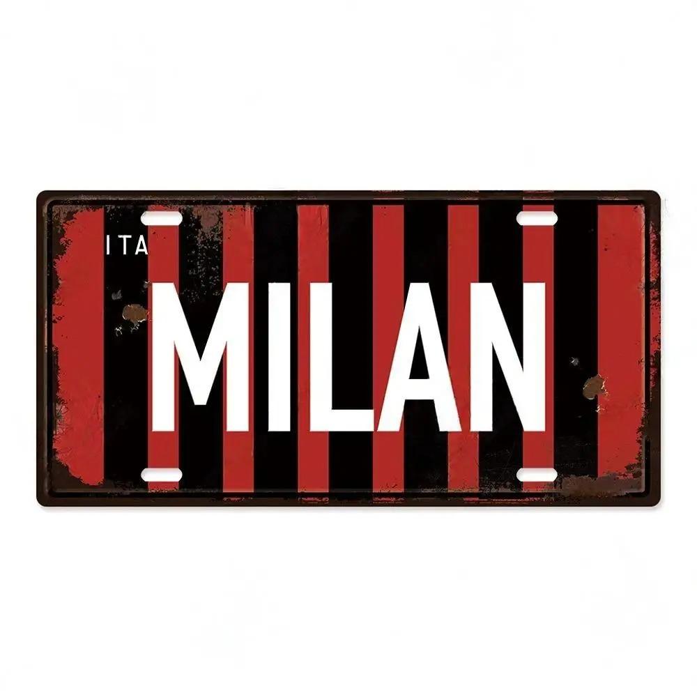 DORA Tin Sign Vintage Ctiy Aluminum Plate Barcelona MILAN Madrid Country Metal Plaque LIverpool Manchester Tottenham Decortaive Car Sign Wall