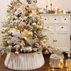 White Christmas Tree Collar Tree Skirt Style Base Cover Rustic White Plush Protector Bohemian Artificial Tree Collars for Trees