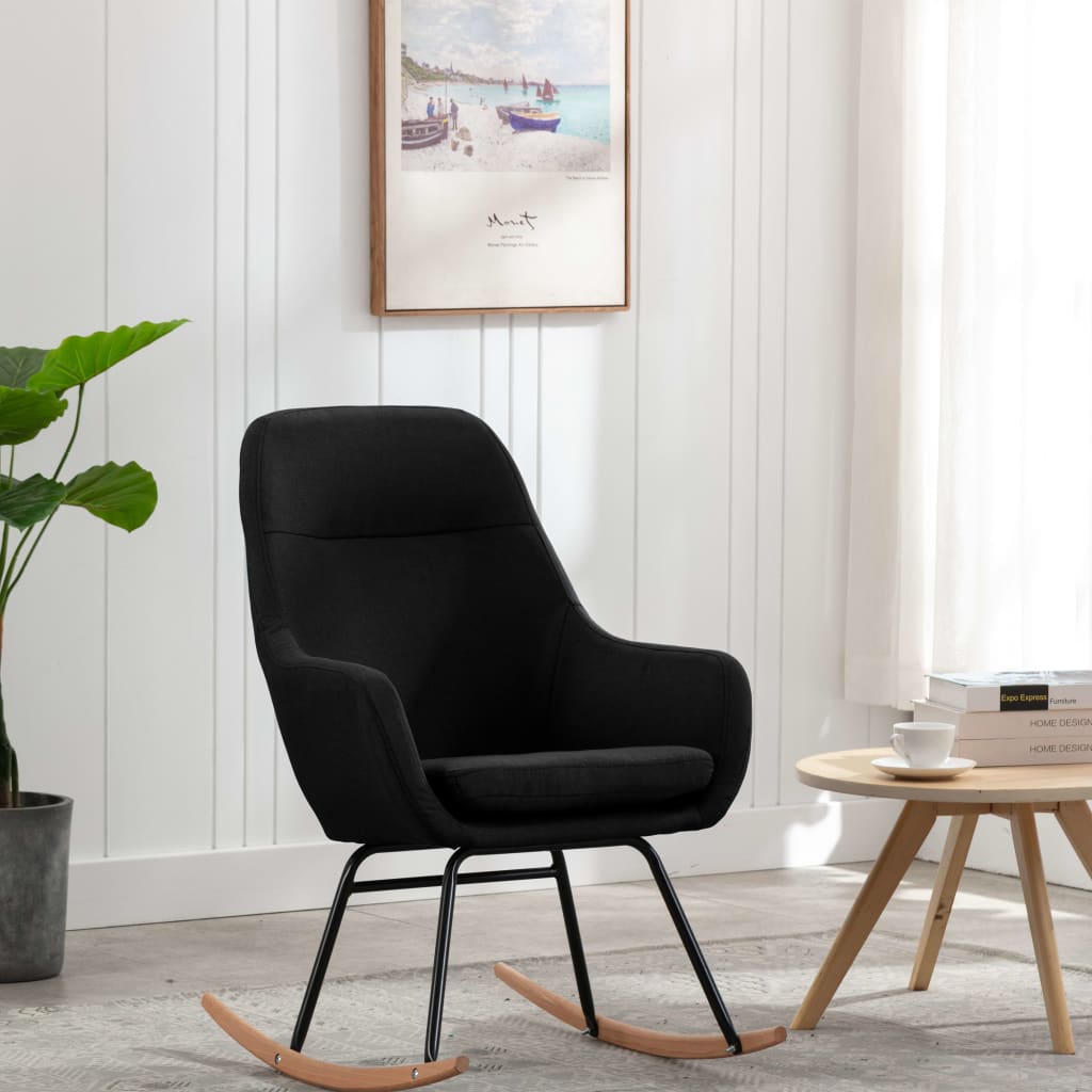 Rocking Chair Black Fabric