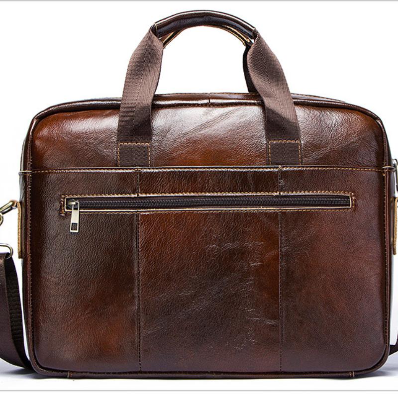 Geantă de umăr retro Geantă de mână din piele pentru bărbați Afaceri Primul strat Piele de vacă Poștaș Geantă pentru bărbați
