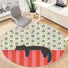 1pc Cat Floral Pattern Office Round Area Rug, Indoor Mat Suitable For Office, Under Office Chairs Bedroom Living Room Home Decor, Room Deco