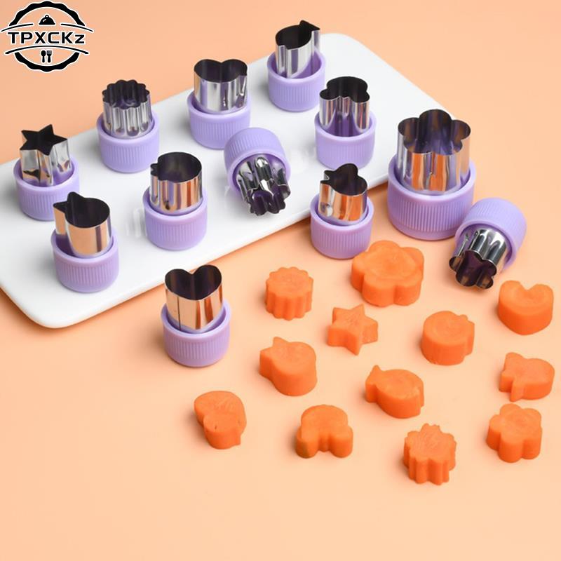 1pc Vegetables Cutter Star Heart Shape Plastic Handle Portable Cook Tools Stainless Steel Fruit Cutting Die Kitchen Gadgets
