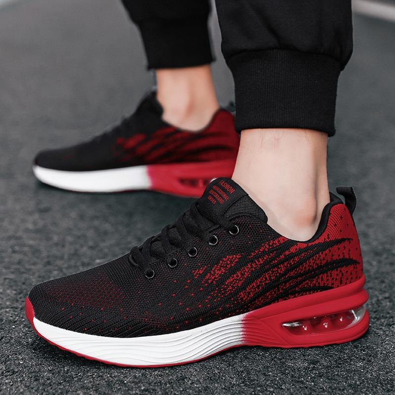 

Men s Air Cushion Running Sneakers – Breathable Knit Non-Slip Athletic Shoes for Casual Walking 45 чорний