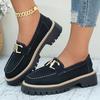 Fashion Women Platform Sneakers 2025 Autumn Metal Shallow Buckle Casual Wedge Retro Women Loafers New Light Comfort Platform Shoes Women
