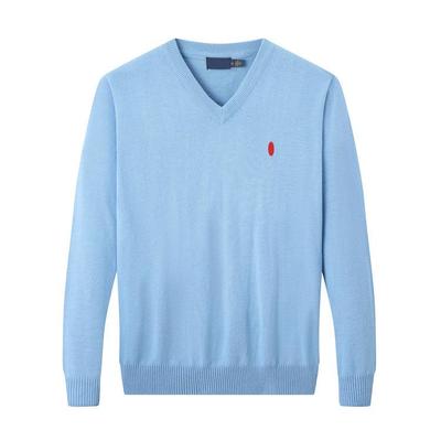 Men's V-Neck Lightweight Knit Sweater, Casual Long Sleeve Pullover