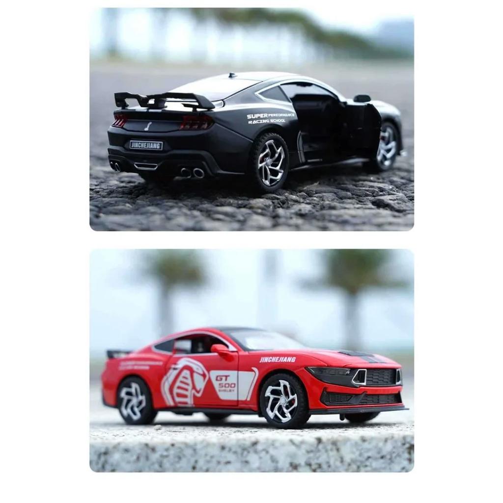 1/32 Mustang Shelby GT500 Alloy Sports Car Model Diecast Metal Toy Racing Car Vehicle Model Simulation Sound and Light Kids Gift