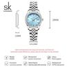 Montre-bracelet à quartz pour femme SK avec zircone, bracelet en acier et calendrier - En stock, Expédition rapide, Sensation de niche haut de gamme