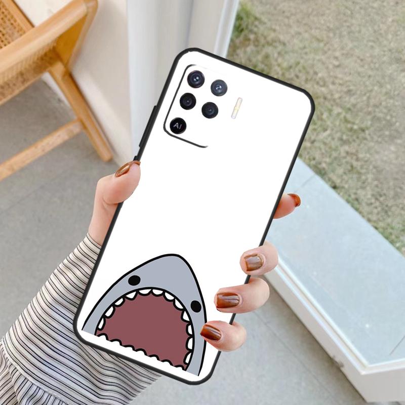 Cartoon Haie Hülle Für Oppo A60 A80 A40 A17 A57 A77 A74 A54 A94 A78 A98 A18 A38 A58 A96 A76 A16 A15 A5 Pro