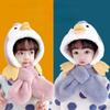 Hiver Chapeau d'enfant Écharpe Intégrée Garçons et Filles Épaissi Chaud Bébé Mignon Bébé Animal Coupe-vent Cache-oreilles