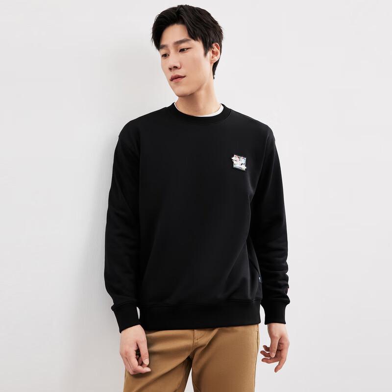 SEPTWOLVES Men's Long-Sleeve Round Neck T-Shirt with Wolf Print