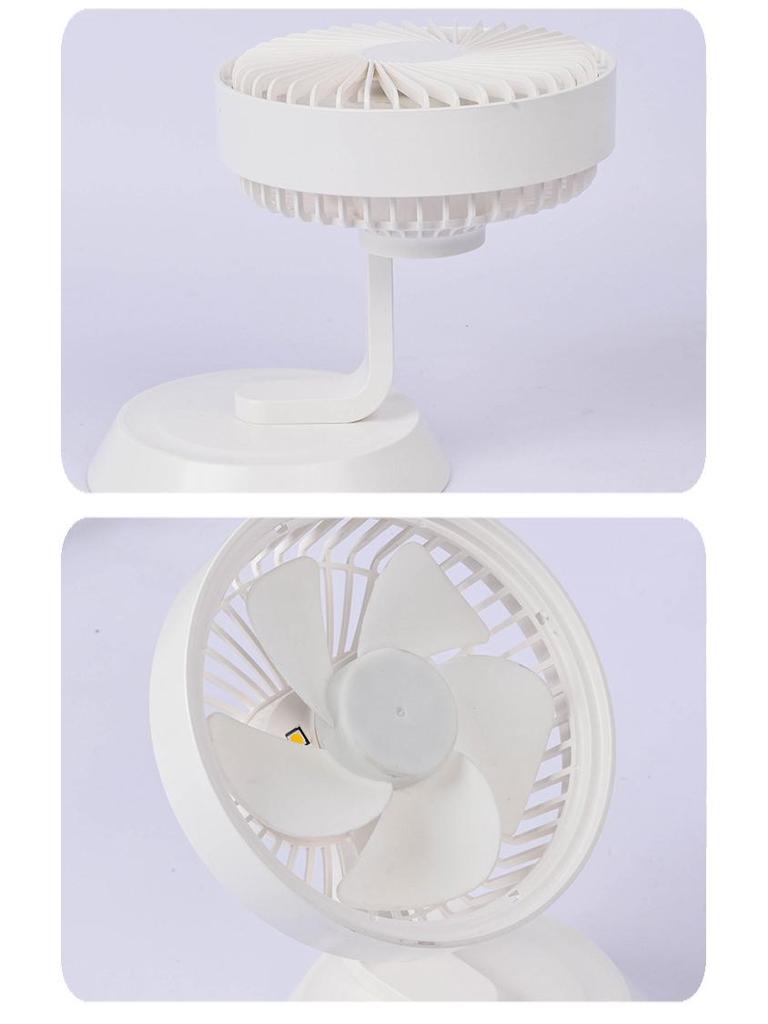 Rechargeable Desktop Fan with Light - 2026 Model, Oscillating Tabletop Electric Fan for Home or Office