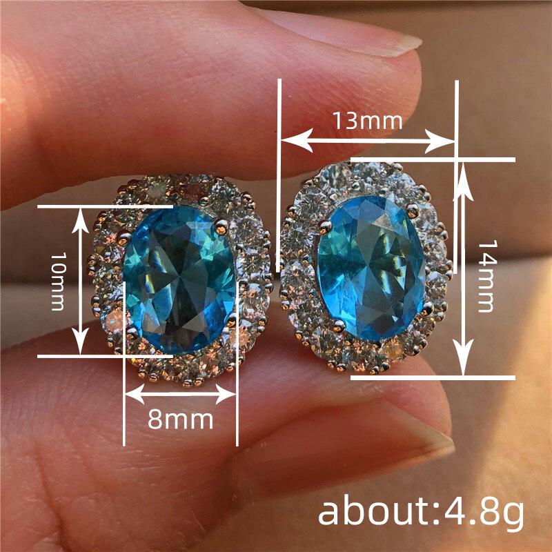 Xiaomi Huitan Simple And Classic Brilliant Oval Cubic Zircon Stud Earrings For Women Engagement Wedding Jewelry Elegant Female Earrings