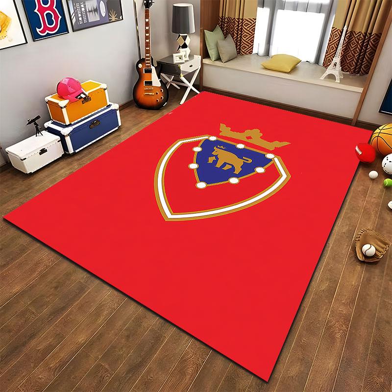 Red Royal Crest Carpet Design Suitable As a Non-slip Mat for the Living Room or Bedroom Sofa