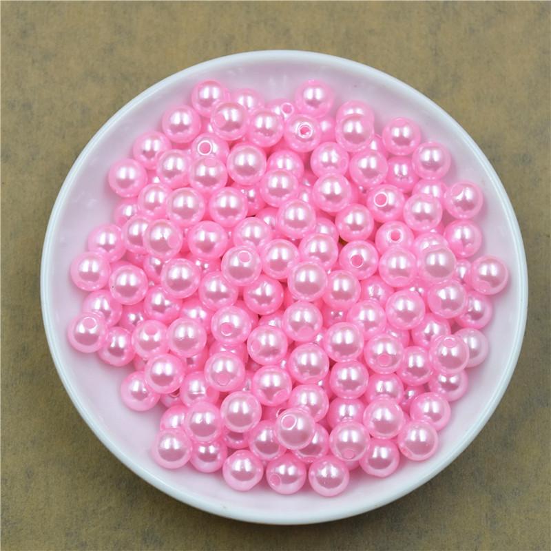 4 6 8 10 12MM With Hole ABS Imitation Simulated-pearl Loose Pearls Beads For Jewelry Findings Making DIY Accessories