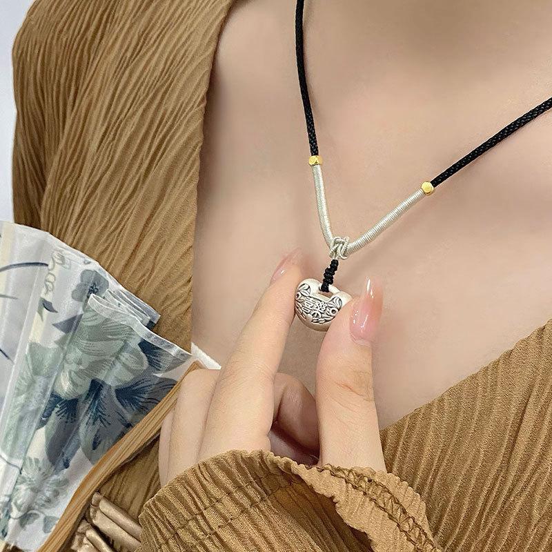 Collier Ping An Joyful Style Chinois Collier Cadenas Ping An Nouveaux Accessoires Style Chinois Rétro