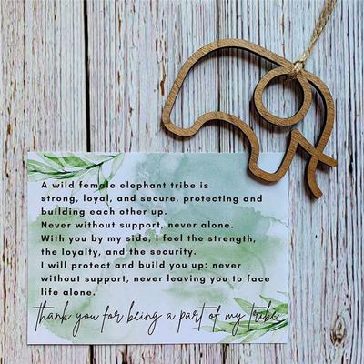 M-Modern-Elephant Postcard Pendant Home Decoration Wooden Pendant Elephant Friendship Pendant