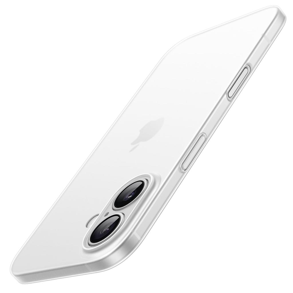 JETech Thin Case for iPhone 16 Inch Full Camera Lens Protection Lightweight Matte Finish PP Hard Minimalist Cover (0.35mm Thin) 6.1 (Frost Clear)