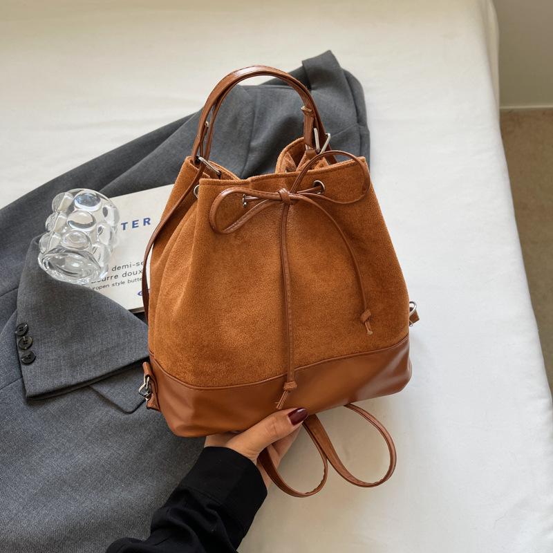 

Maillard ретро рюкзак 2025 новый нишевый дизайн красивая мода простой многофункциональный наплечный рюкзак-ведро No pendant коричневый