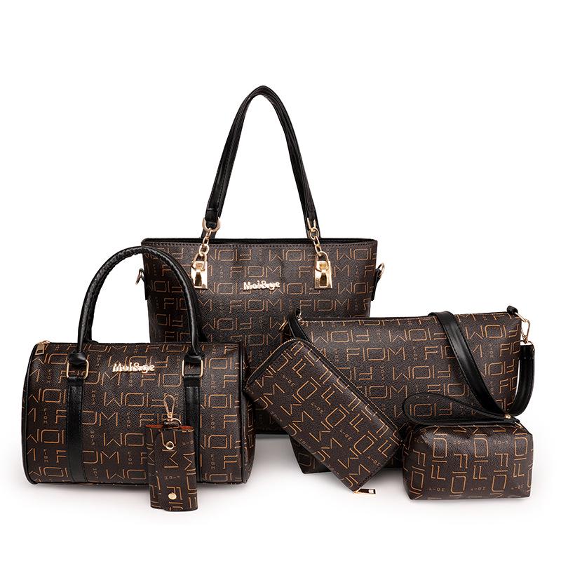 Women's bag new trendy large-capacity fashion portable one shoulder oblique span mother and child bag six-piece bag fashion