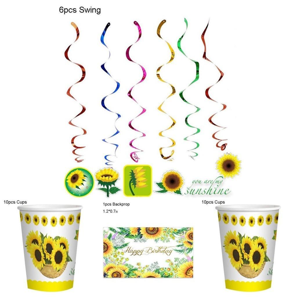 Cheerful Sunflowers Theme Party Decoration Set For Memorable Baby Showers And Kids Birthdays