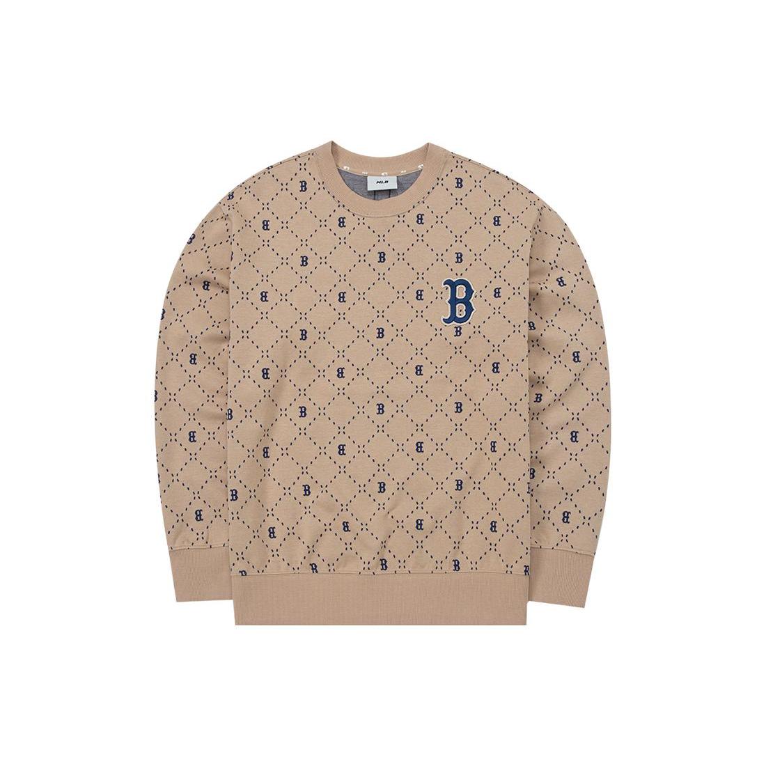 MLB Sweatshirts Unisex Khaki Crew Neck Moderate Regular 3AMTM0331-43SAL S