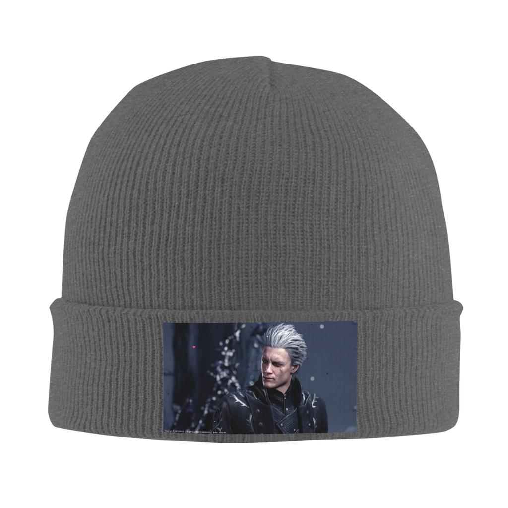 Vergil Aus der Devil May Cry Serie Winter Mützen Beanie Mütze Warme Herbst Strickmützen Mützen für Damen Herren