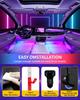 Car LED Strip Ambient RGB Full for Interior Ambient Ambient Remote App Timer Music USB Cigarette Lighter Dual Power 12V 48SMD Light, Footlight, Light,