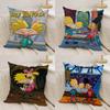 H-Hey ArnoldS Cushion Cover Silky Short Plush Double-Sided Printed Pillow Case for Sofa All Seasons Home Decor Gift