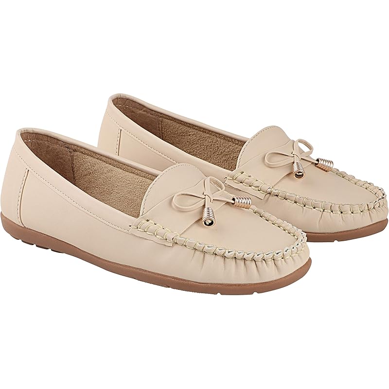 Shoetopia Womens Comfort Cream Loafer - Eu37 (Comfort-Cream) /Uk4