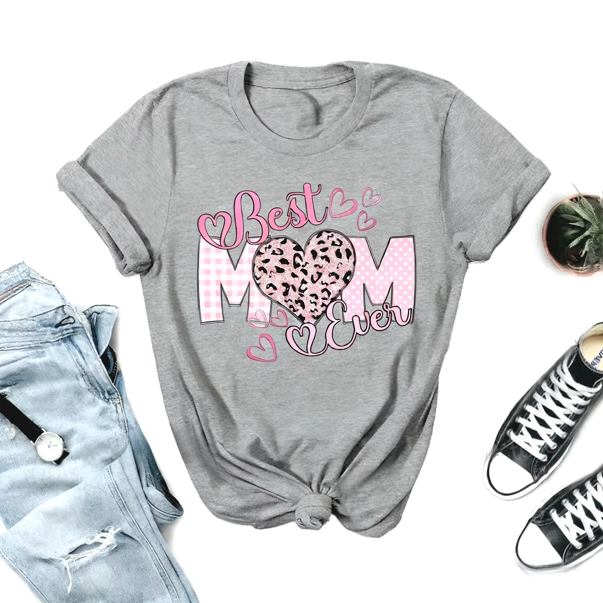 

Best Mom Ever Shirt Happy Mothers Day Gift TShirt Womens Graphic Tee Casual y2k 2026 Summer Top Short Sleeved Cute clothes 4XL