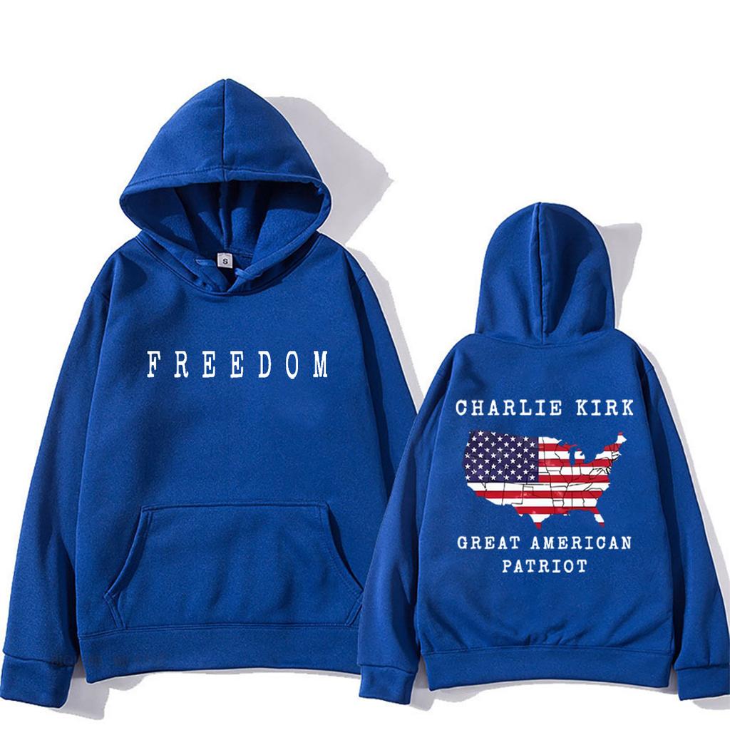 Charlie Kirk A Great American Patriot Hoodies Men Women's Vintage Hipster Pullover Fashion Fleece Long Sleeve Hip Hop Streetwear