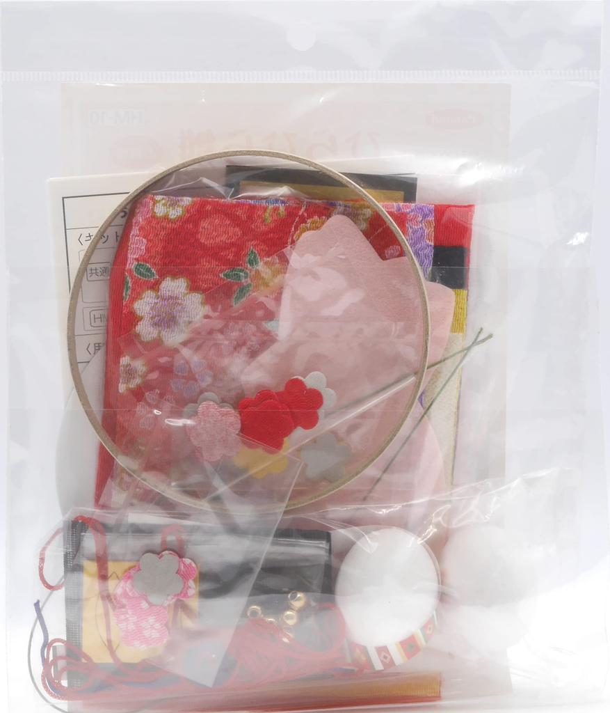 Takagi Fiber Panami Hinamatsuri Craft Fluttering Hina No Needles or Thread Includes Gold Folding Screen and Mosen Cave Sold HM10 Kit Dolls, Required!