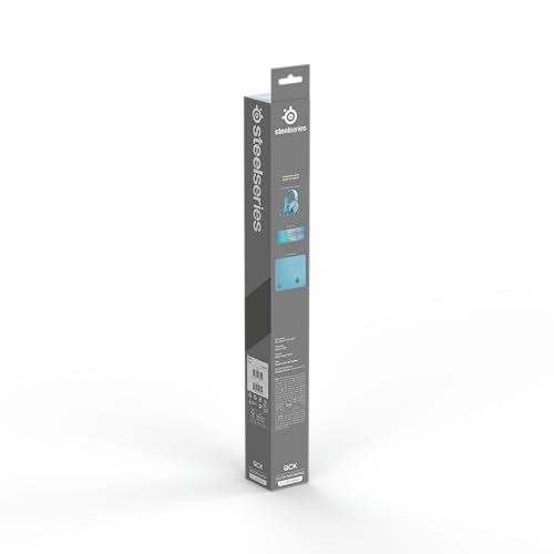 SteelSeries QcK + Aqua Großes Gaming-Mauspad mit rutschfester Gummibasis, 45cm x 40cm x 0.2cm, Groß (Produktcode: 63462)