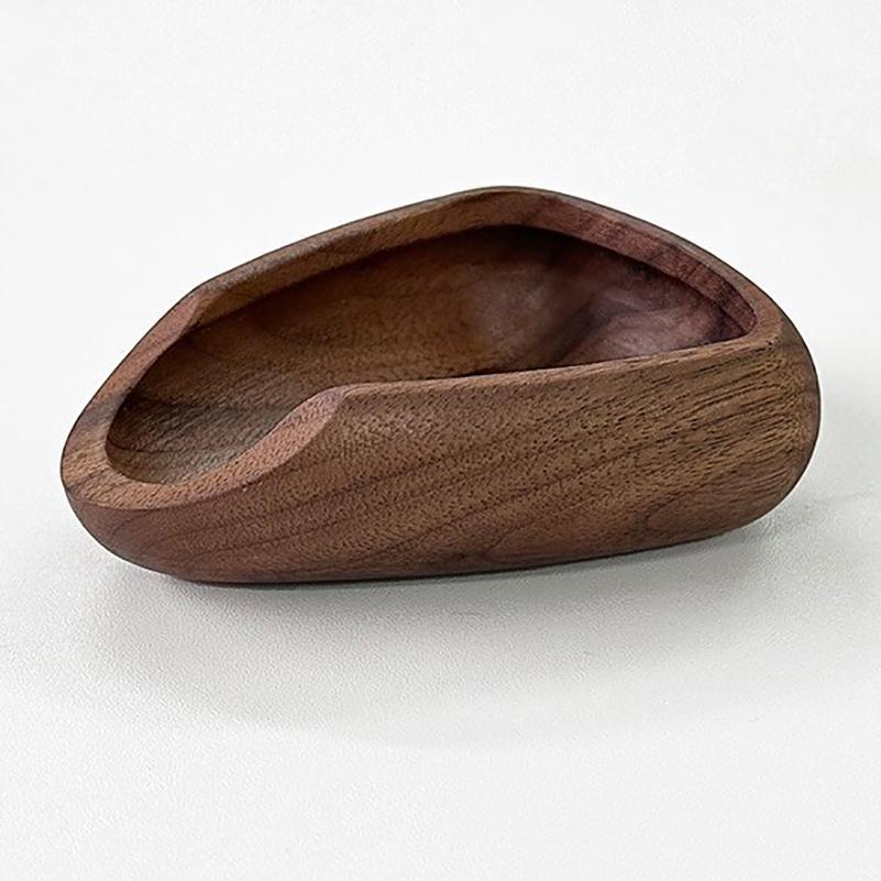 Wooden Coffee Bean Bowl Walnut Wood Coffee Bean Measuring Container Espresso Dosing Cup Tea Leaf Display Tray Coffee Accessories