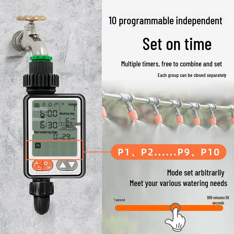 Smart Rain Sensor Drip Irrigation Timer with Large Screen for Plant Walls