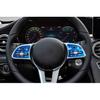 Blue Aluminum Steering Wheel Switch Cover Trim 2X Fit For Benz C-Class 2019-2021