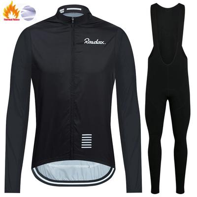 Winter Warm  Raudax Autumn and Winter Windproof Fleece Men's Long Sleeve Suit Cycling Clothing Mountain Bike Warm Road Bike Sportswear Jacket