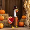 Custom Garden Goose Apparel 1 Set Turkey Outfit, Thanksgiving Porch Costume, Outfit with Top Fall Theme Display Hat And Wings for 23 Inch Statue, Lawn