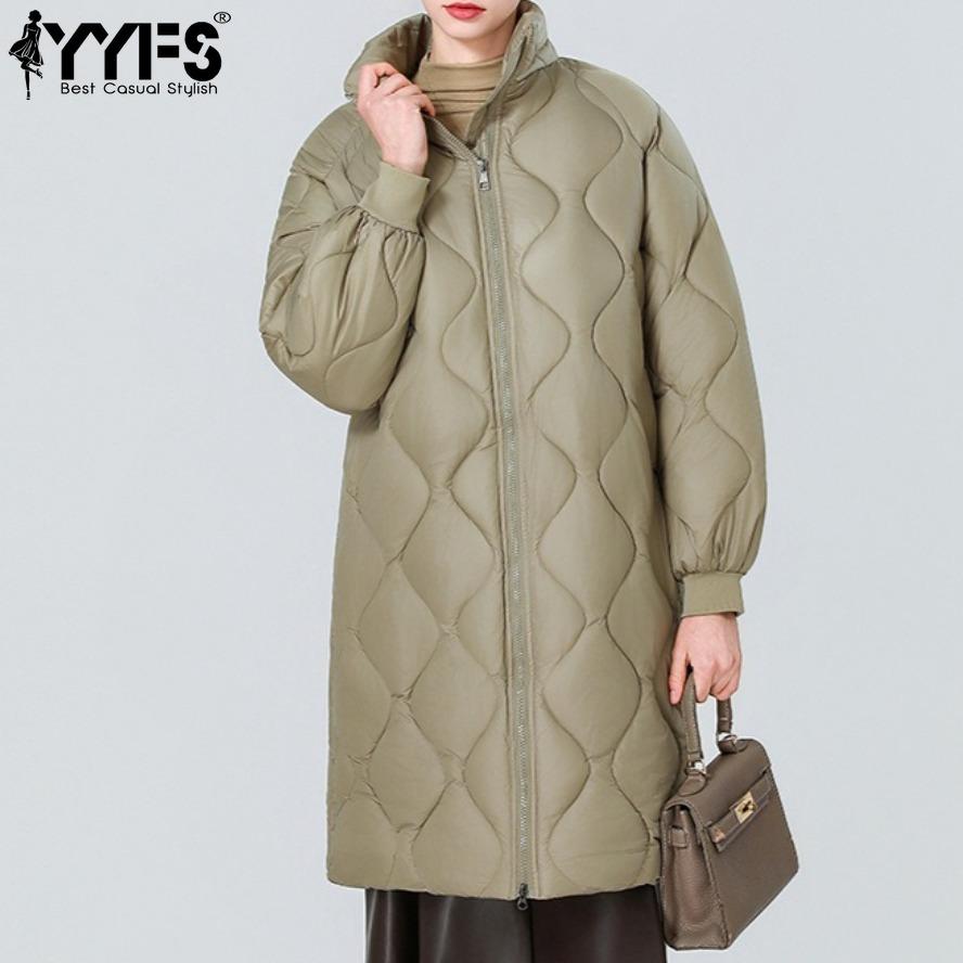 YYFS Women's Fashion Casual Fall Winter Solid Color Print Long Sleeve Jackets & Coats Down Coats