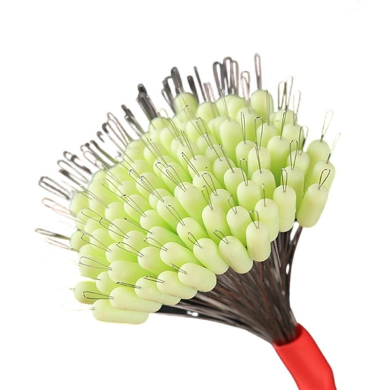 100pcs Professional Beads Sinkers Stop Silicone Space Bean Stopper Oval Bobber Stopper for Fishing Line Oval Fishing Peg