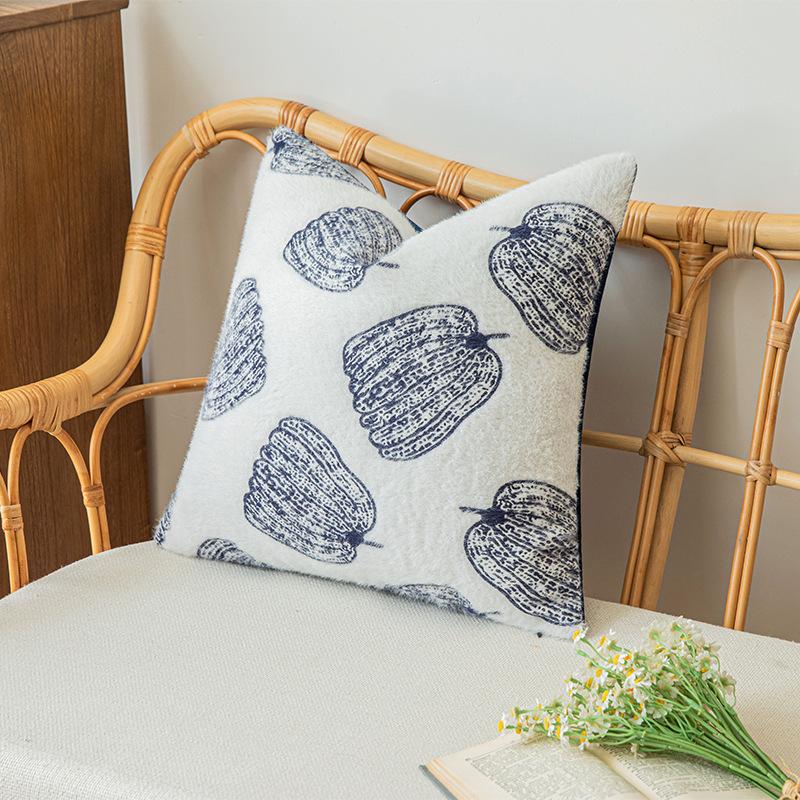 

Simple Chenille Pumpkin Pillow Case Home Sofa Bedroom Bedside Cushion Cover Bedside Floor To Floor To Window Cushion Backrest Quality 30 * 50cm without core