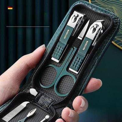6-teiliges Maniküre-Set mit Nagelknipser aus Edelstahl mit Ohrlöffel – Nagelwerkzeuge.