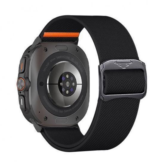 

Nylon Elastic Strap for Samsung Watch7 Ultra 47mm - Watch Band Strap Slide Stain Steels Buckle Adjustable Breathable Sports Wristband Samsung Watch Ultra 47mm чёрный