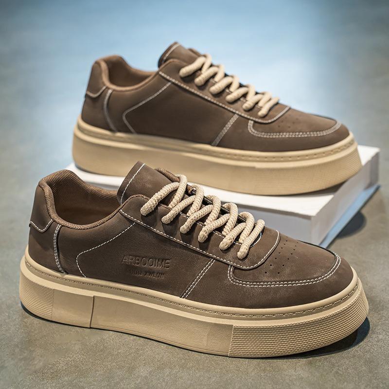 Spring and summer men's shoes breathable shoes men's trendy versatile platform black sports shoes casual board shoes trendy shoes