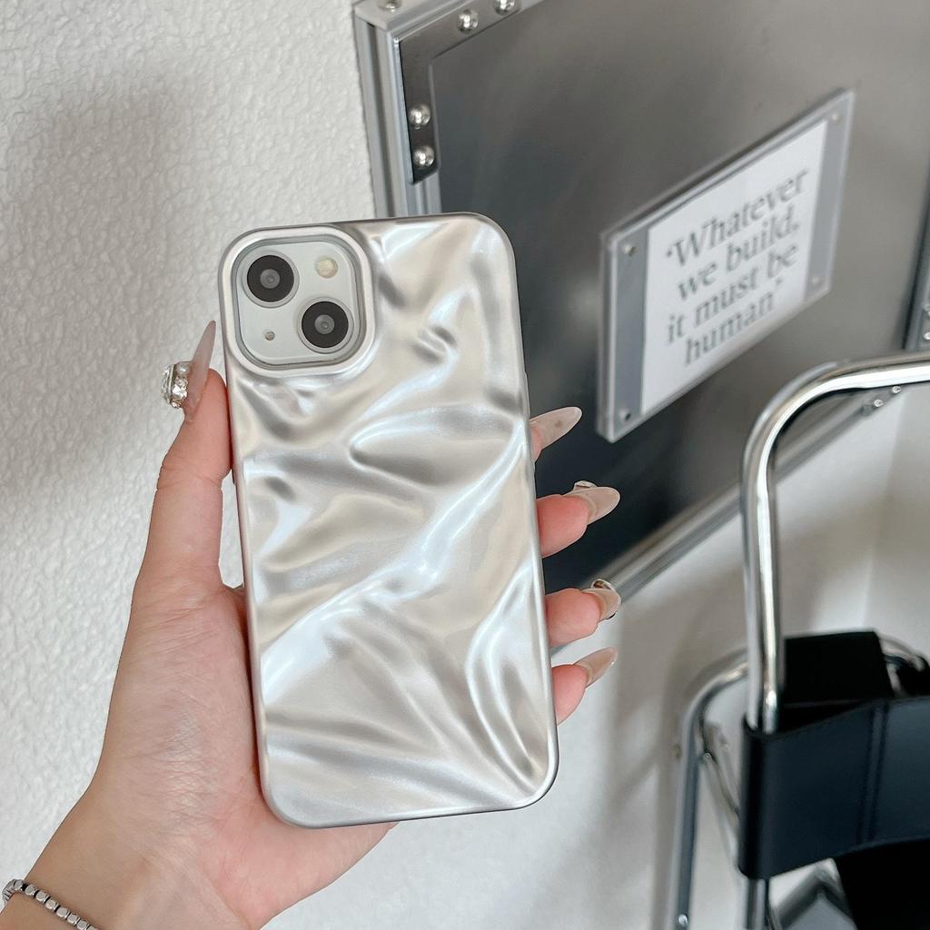 Creative Silver Phone Case for iPhone 12, iPhone 13, iPhone 14